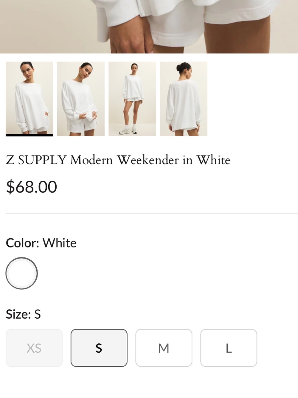 [Z Supply] Modern Weekender Sweatshirt in White - Picture 6 of 11